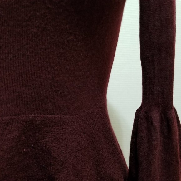 Nanette Nanette Lepore sweater Small merino wool knit peplum bell sleeve - Picture 8 of 11